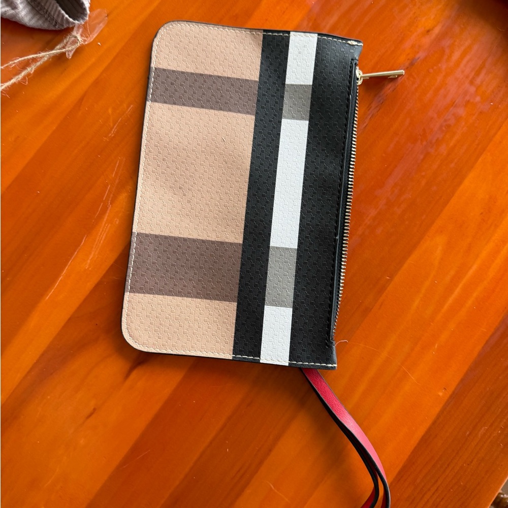 Striped Clutch with Wrist Strap
